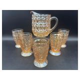 Jeannette Holiday Pitcher & 5 Glasses