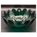 Beautiful Blenko Art Glass 10" Lotus Serving Bowl