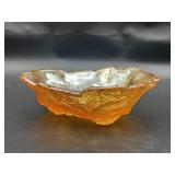 Vintage Loganberry Marigold Carnival Glass Dish