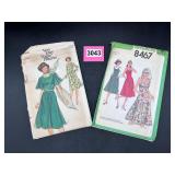 2 Original Vintage Dress Sewing Patterns