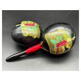 Cool Vintage Mexican Maracas Authentic Gourd