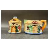 Ceramic Cottage Salt Shaker & Creamer