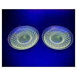 *UV Glow* Vintage Pair Fostoria American Saucers