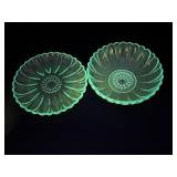 *UV GLOW*Hazel Atlas Blue Capri Daisy Bowl & Plate