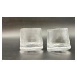 Pinstripe Rocking Rock Wobble Whiskey Glasses