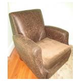 Distressed Leather Type Chair 36" W