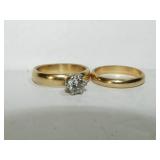 Small 14 Kt Wedding Set Size 5