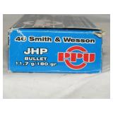 PPU 40 S&W JHP 11,7 g/180gr 50 Rds