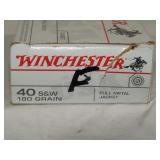 Winchester 40 S&W 180Gr FMJ 50 Rds