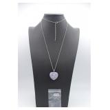 Purple puffy heart pendent