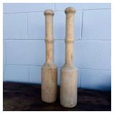 Pair Large Wooden Pestles