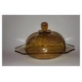 VINTAGE FEDERAL GLASS MADRID BUTTER DISH