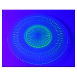 URANIUM GLASS "ROULETTE"  BREAD PLATE