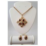 SARAH COVENTRY TOPAZ PERIDOT MALTESE CROSS SET