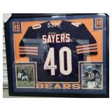 Gale Sayers Auto Framed Jersey- Beckett COA