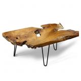 Natural Wood Edge Teak Coffee Table W/ StyleCraft