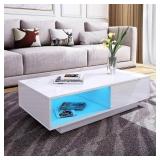 RGB LED End Table High Gloss Nordic Coffee Table 1