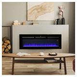 50" 1500W Recessed and Wall Mounted Electric Fire