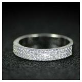 Gorgeous Women 925 Silver Plated Ring Round Cut