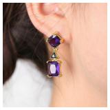 Gorgeous Silver Plated Amethyst Drop Earring