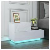 2 Drawer Storage Nightstand Organizer Bedroom ntro