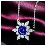 Beautiful Blue Flower Necklace