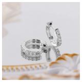 14k Real White Gold Plate Earrings