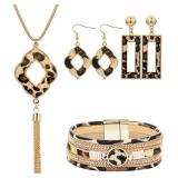 Leopard Jewelry Set for Women Leopard Leather In o