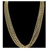 4 Chain Set 14k Gold Plated Ball Rope Franco