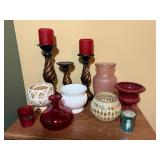 Lot of Candle Holders, Votives & Candles