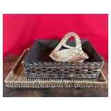 Lot of 3 Woven Trays/Baskets