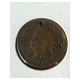 1903 Drilled Indian Head $.01 One Cent Penny