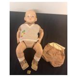 Antique Composition 22" Boy Doll Handpainted