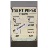 New awesome wood sign Toilet paper Etiquette