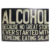 New metal alcohol sign