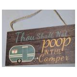 New NO Pooping In the Camper wood sign