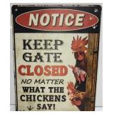 New wooden chicken sign