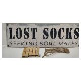 Lost socks seeking soul mates New sign with clips