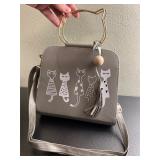 Fancy Cats crossbody bag purse cat handles NEW