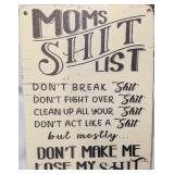 New Moms LIST wood sign