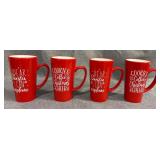 New Set of 4 new large Hot Cocoa / Coffee Mugs 6ï¿½