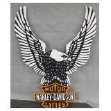 New hand painted & custom wood cut 24" Harley Sign