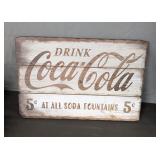 18" Drink Coca Cola retro wooden sign NEW Coke