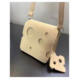 Fun Swiss cheese crossbody purse bag NEW