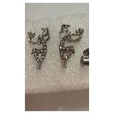 Sparkly reindeer stud earrings, new never worn