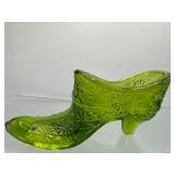 Fenton Green Glass Shoe