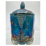 Indiana glass carnival lidded jar