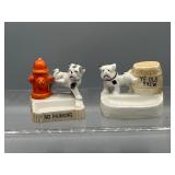 Vintage peeing bulldog ashtrays