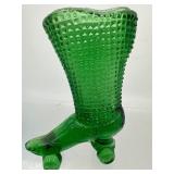 Fenton Green Glass Rollerskate Boot