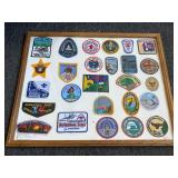 Framed Boy Scout patches